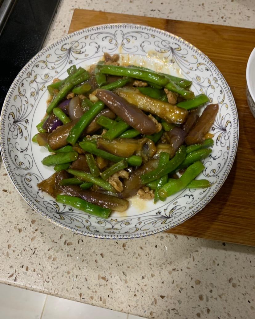 四季豆炒茄子