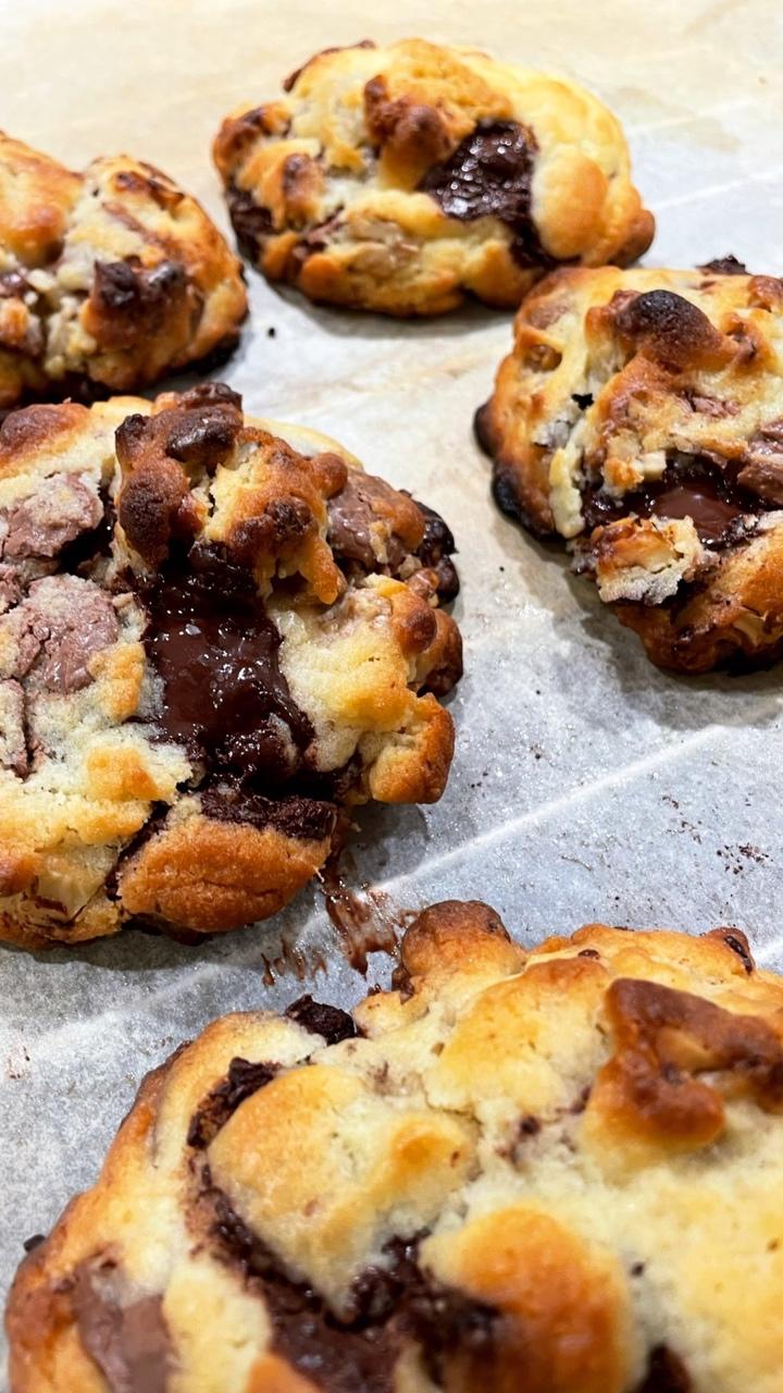 美式爆浆巧克力核桃软曲奇饼干的做法