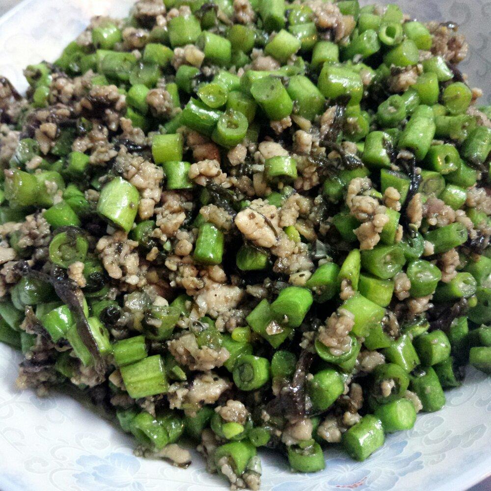 干煸榄菜肉末豆角