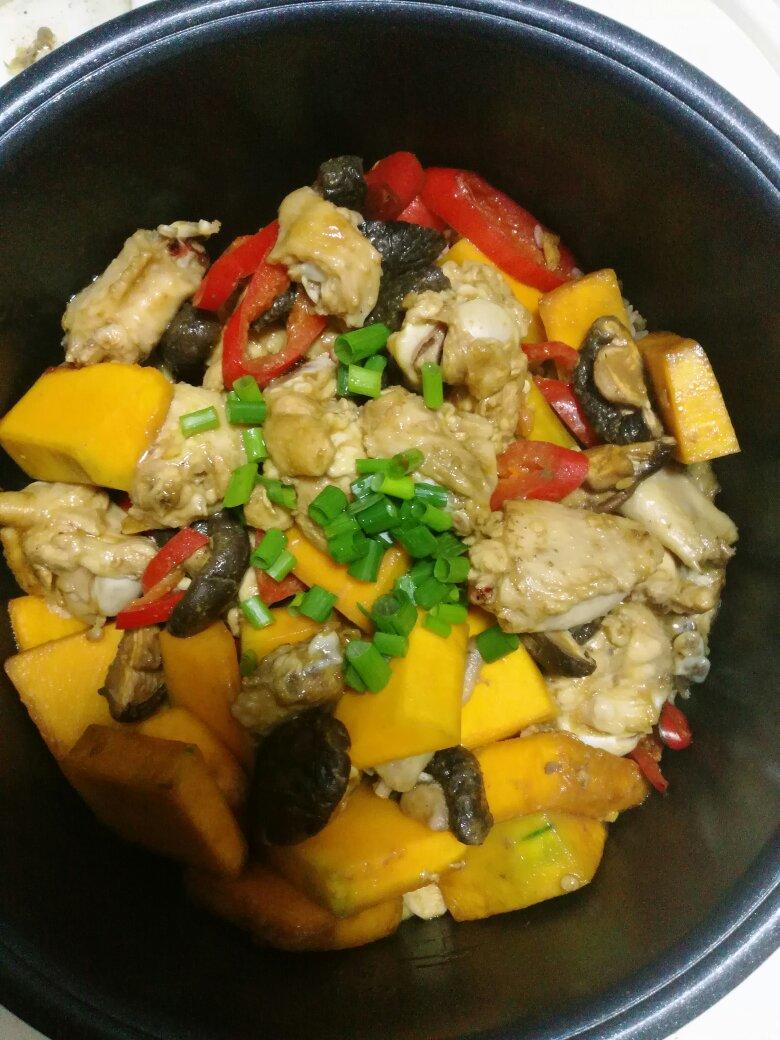 南瓜鸡腿焖饭