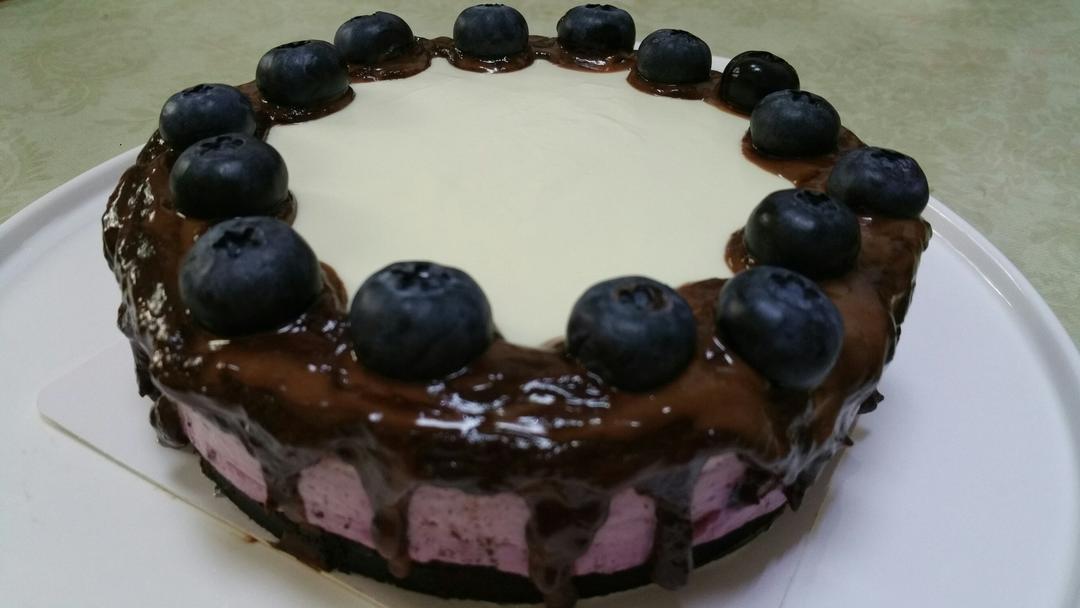 渐变蓝莓冻芝士蛋糕（免烤）