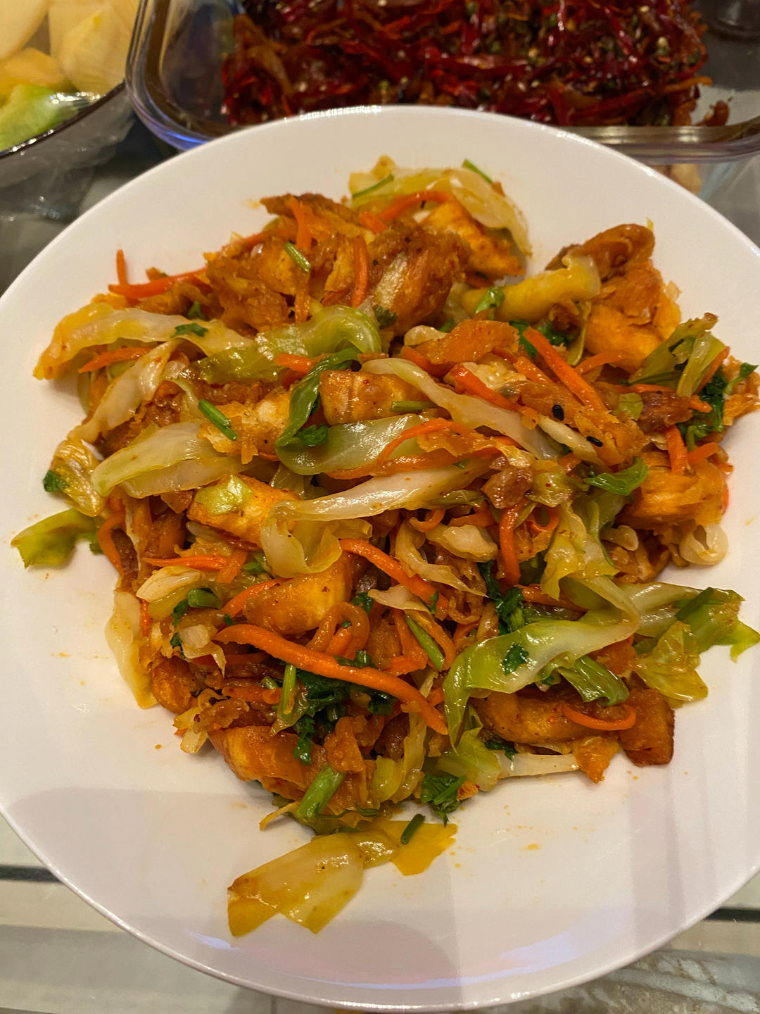 圆白菜炒饼丝