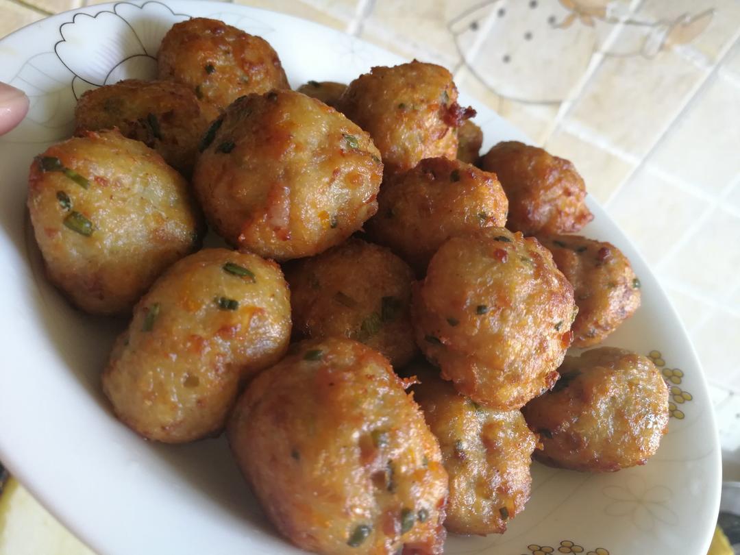 大陆的陆鲜艳的艳艳艳做的外公的炸藕圆炸藕丸子