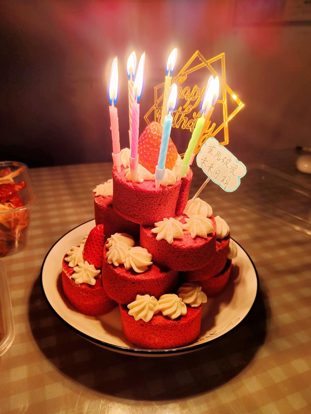 堆起来的蛋糕塔⁉️叠叠乐青提乳酪蛋糕🎂超乖