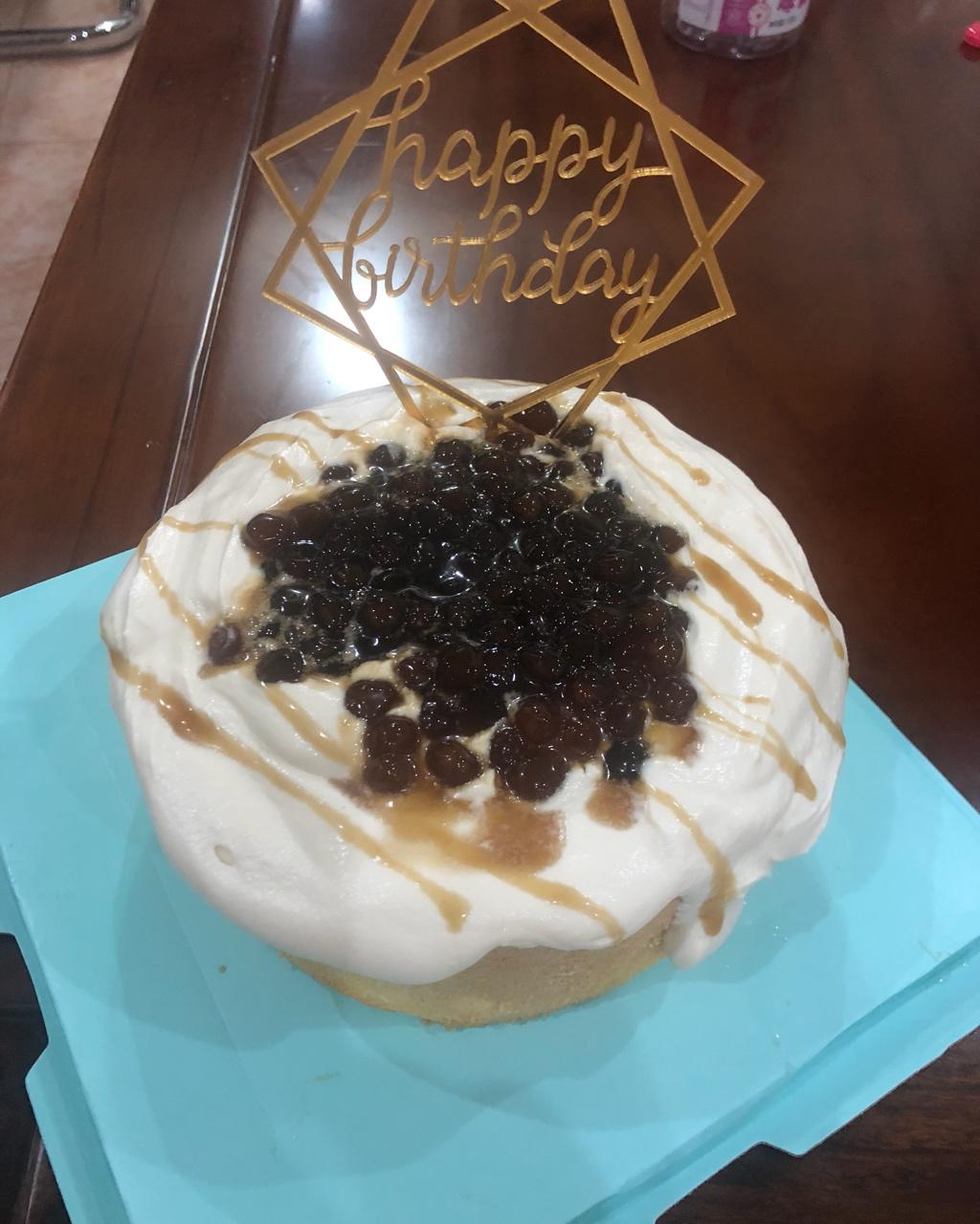 网红黑糖珍珠奶茶爆浆蛋糕~安安原创