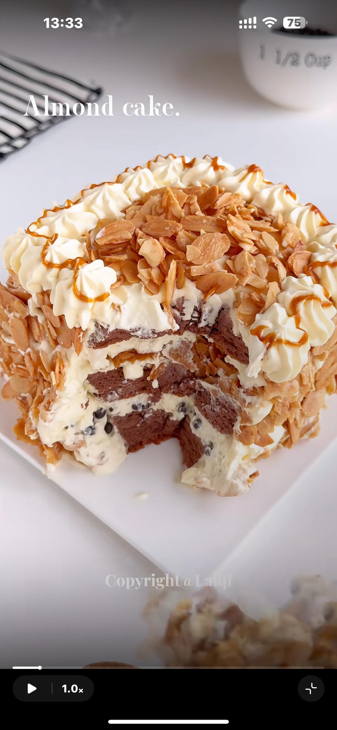 烘焙｜焦糖杏仁咸奶油蛋糕