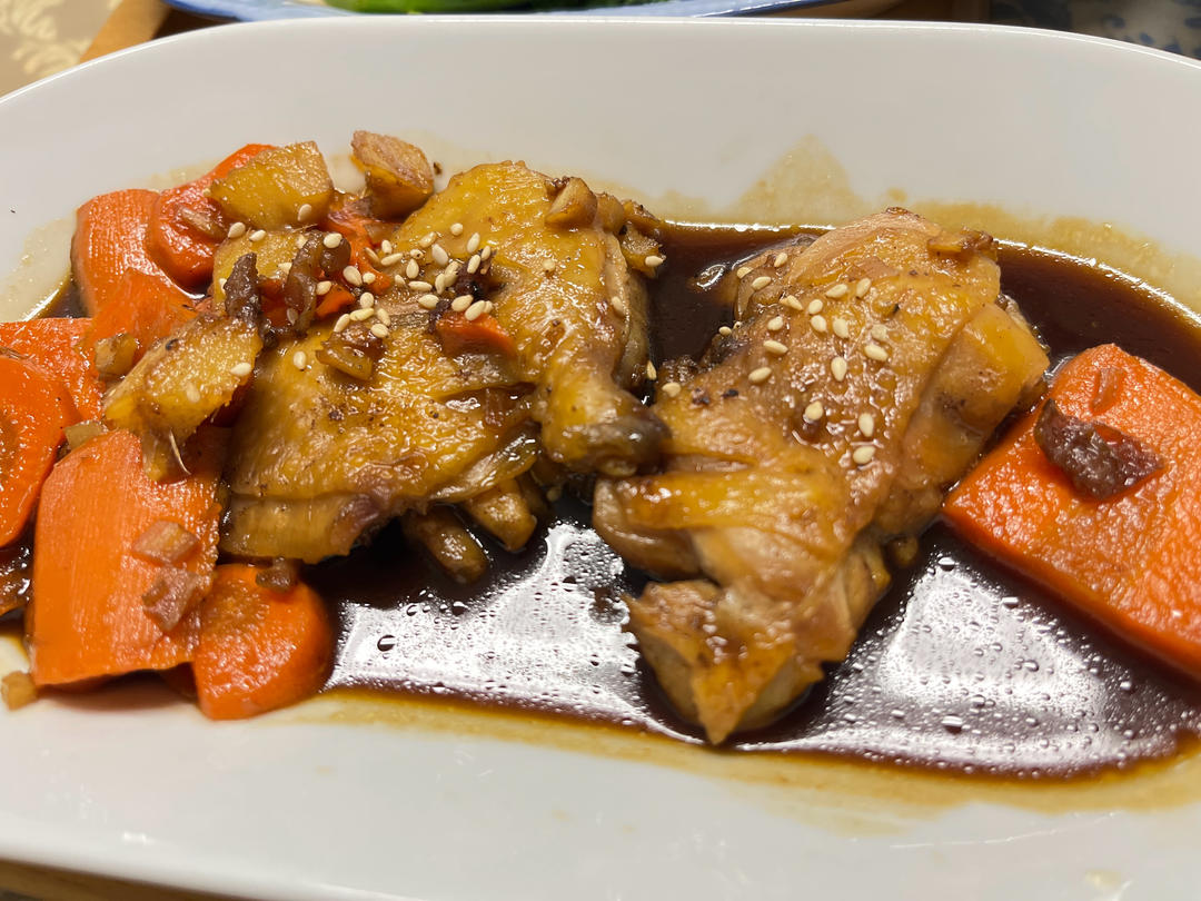 不放一滴油的照烧鸡腿饭