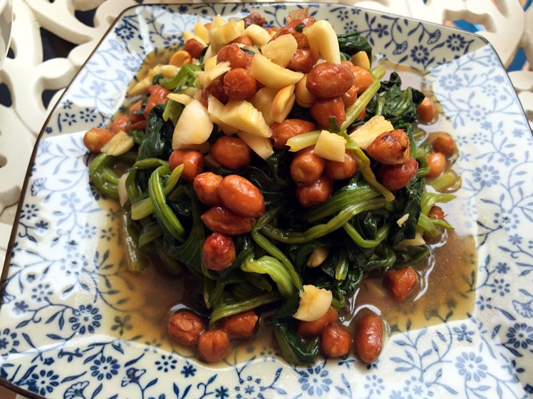 老醋菠菜花生/Vinegar spinach and peanut salad