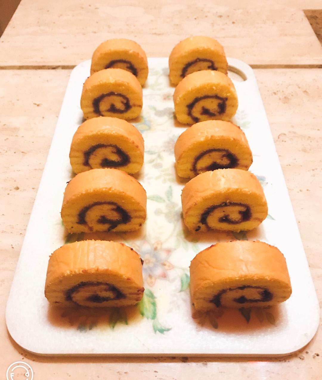 蓝莓戚风蛋糕卷