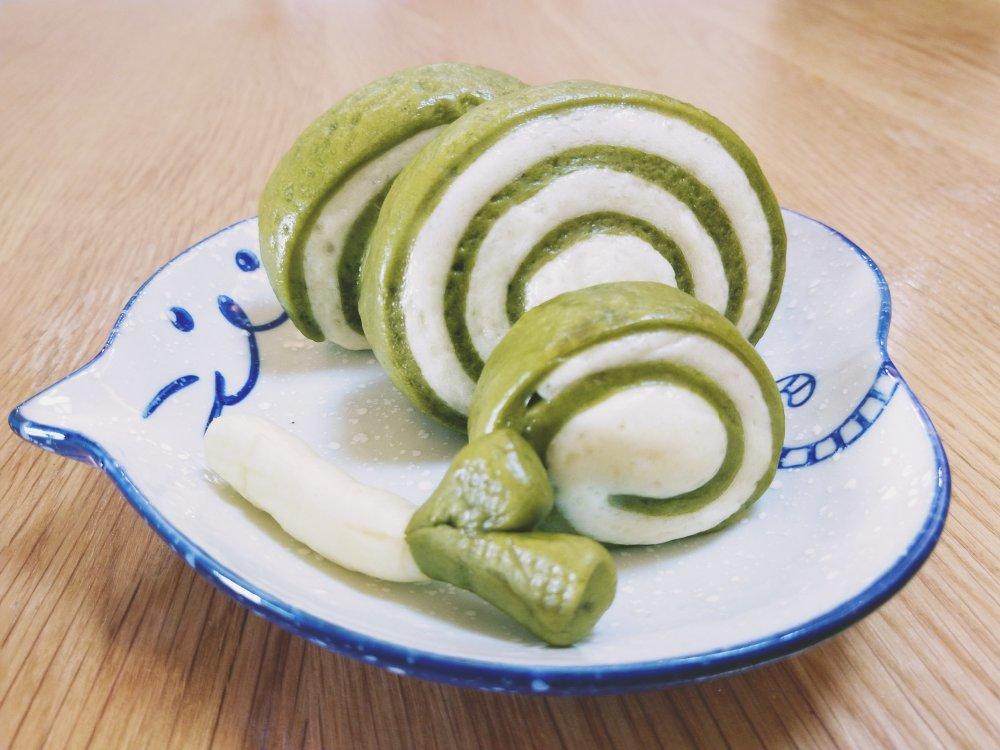 抹茶双色馒头