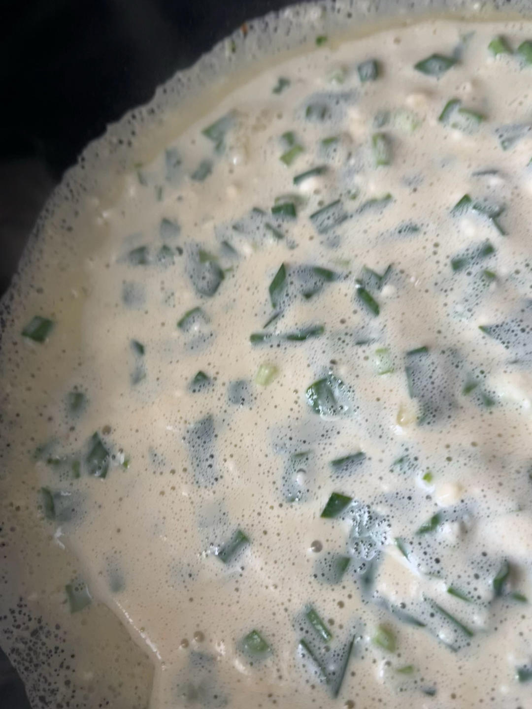 懒人牛奶韭菜鸡蛋饼