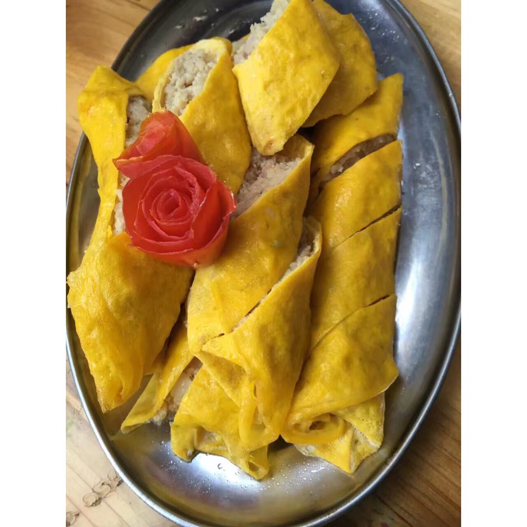 老爸的手艺---蒸肉蛋卷