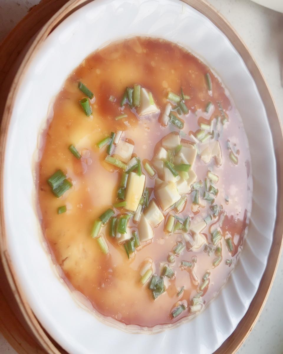 虾仁豆腐蒸水蛋