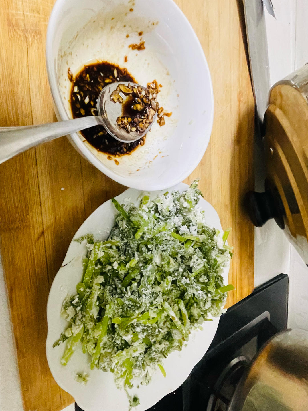 粉蒸茼蒿