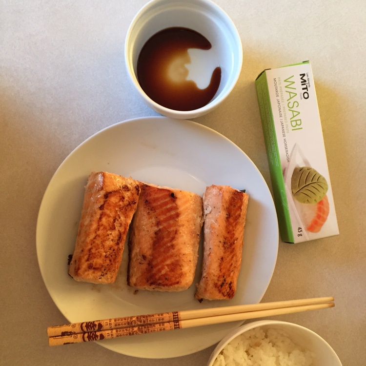 和风早餐——盐煎三文鱼