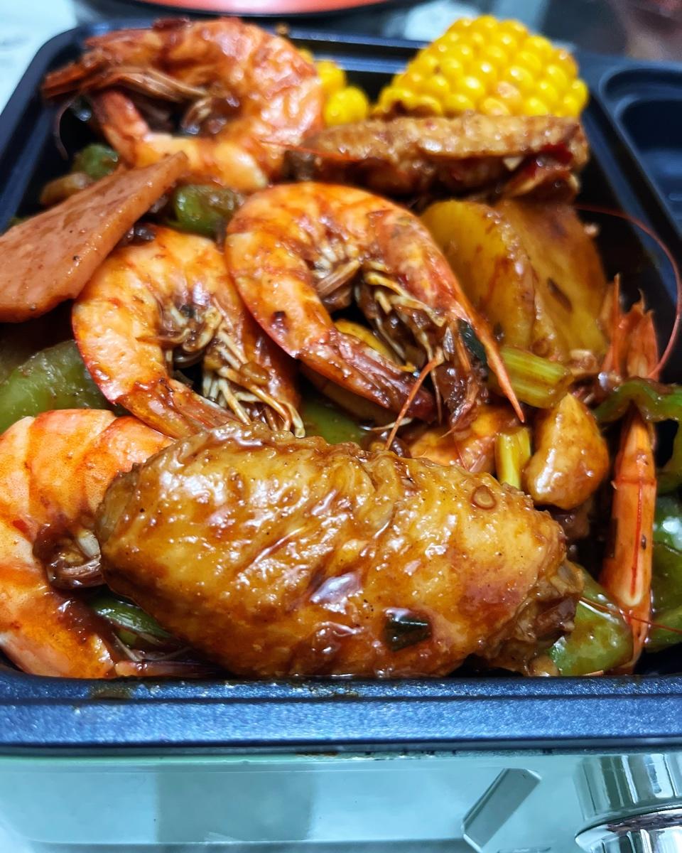 干锅土豆虾