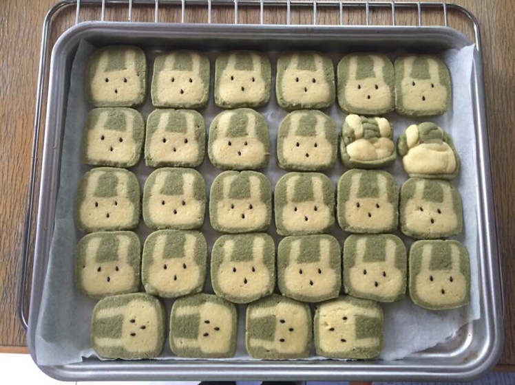 抹茶兔兔曲奇（比熊猫简单！超详细实物图+超良心手绘图）