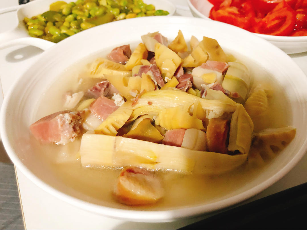 春笋这么吃鲜到掉眉毛【腌笃鲜】（松下压力锅）