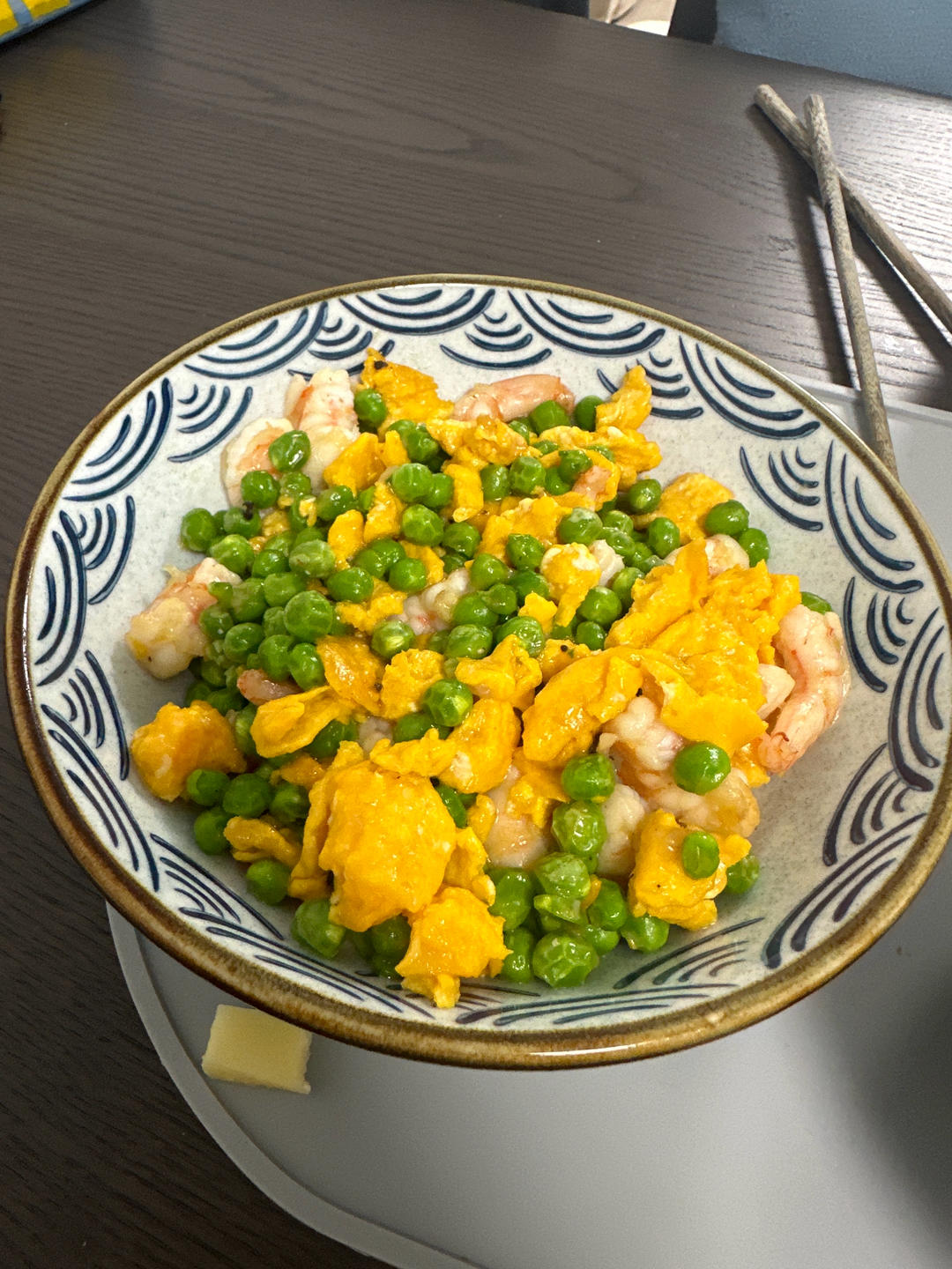 健康低脂家常菜—虾仁青豆炒蛋