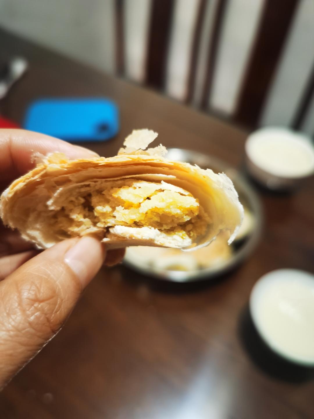 酥皮绿豆饼   酥得掉渣渣