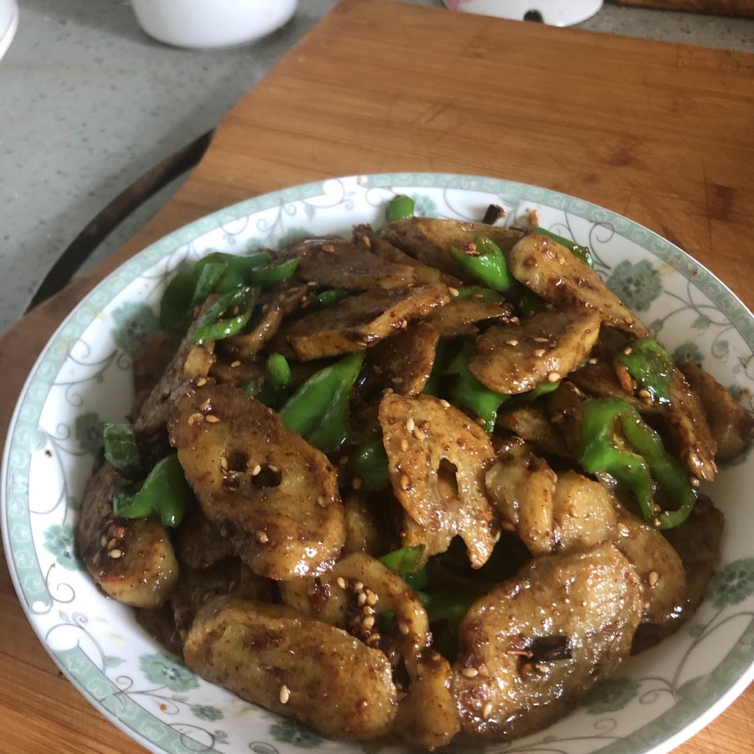 青椒孜然炒面筋