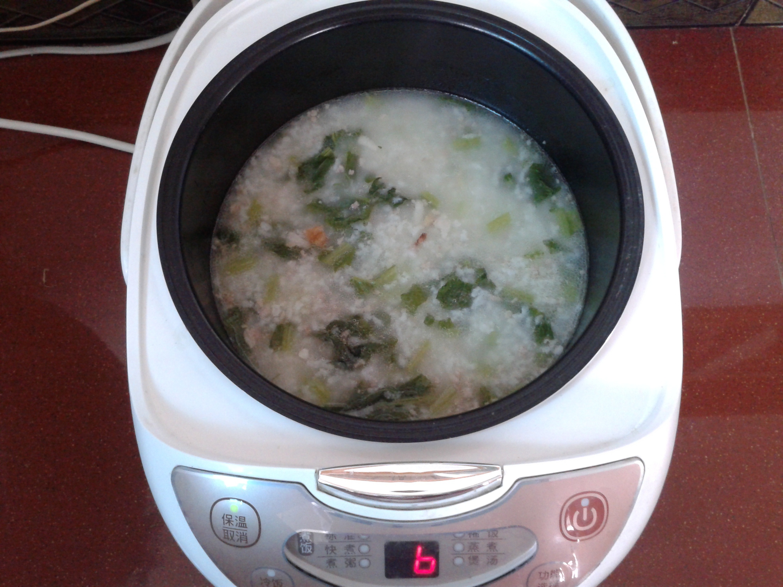 青菜瘦肉粥
