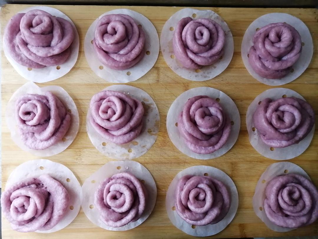 紫薯玫瑰花馒头