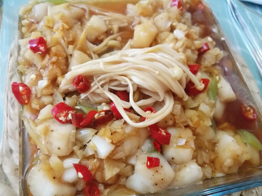 🔥好吃不胖❗️蒜蓉金针菇蒸巴沙鱼❗️