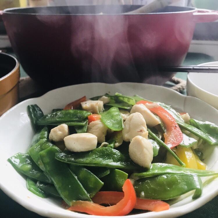 荷兰豆炒鸡肉（轻食）