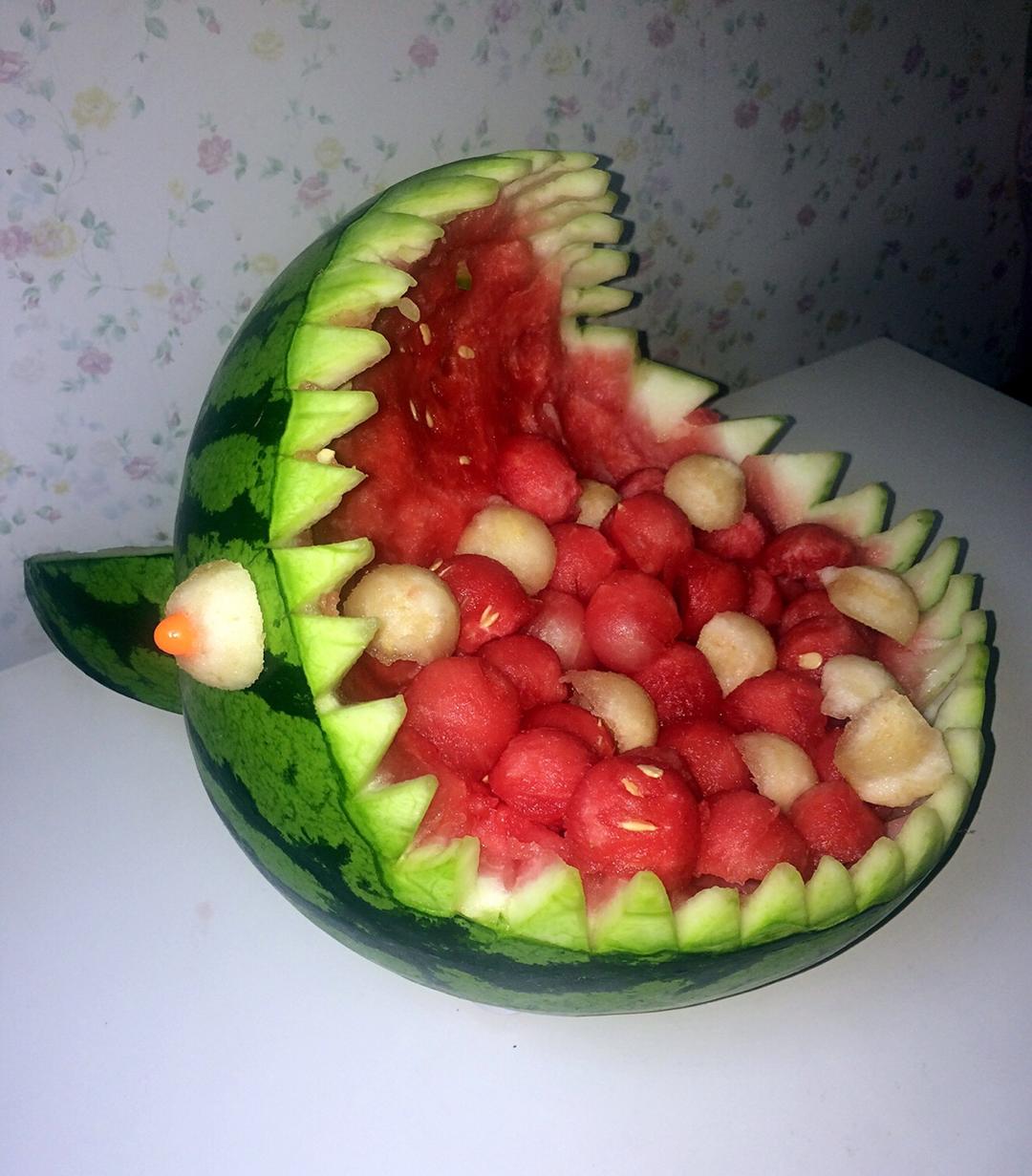 鲨鱼瓜雕