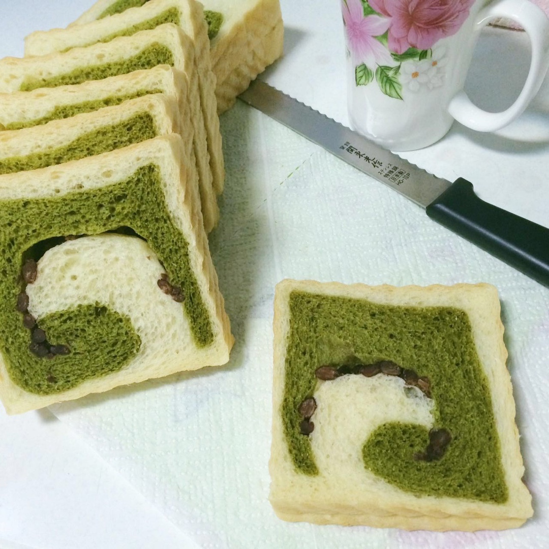 抹茶蜜豆吐司