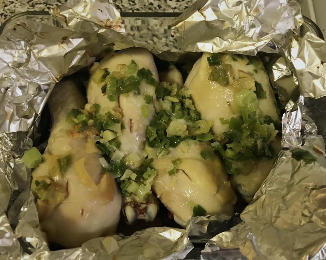 小羽私厨之纸包葱油鸡