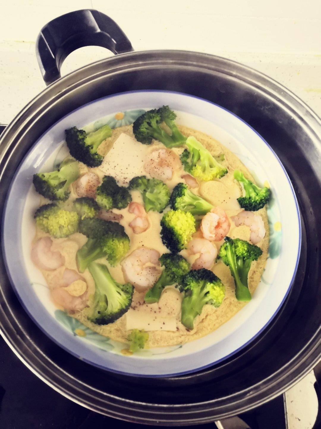 虾仁西兰花豆腐鸡蛋羹