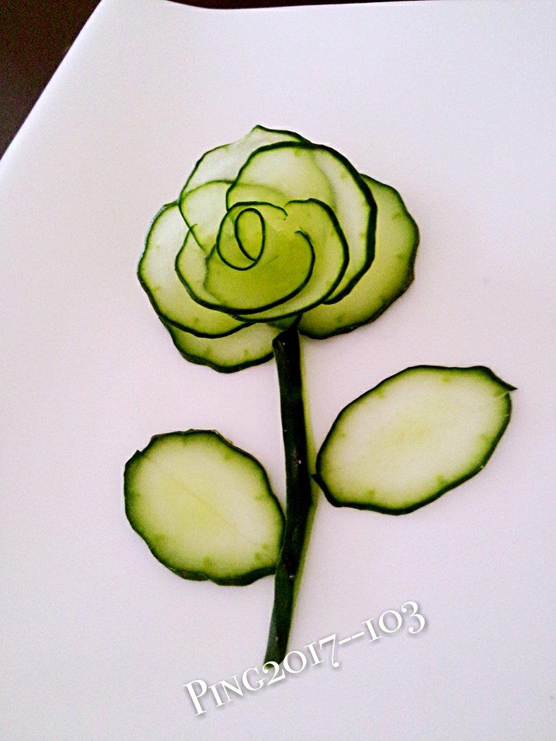 黄瓜玫瑰花(创意小盘饰の十二)