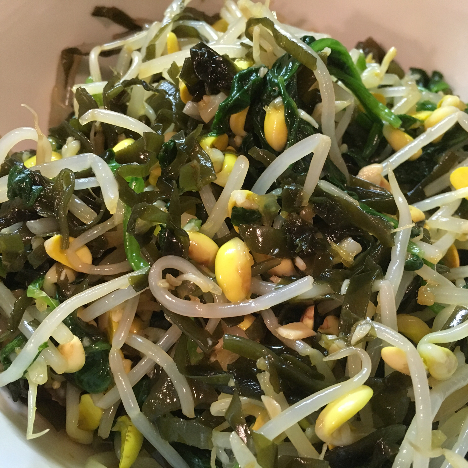 豆芽菠菜拌粉丝