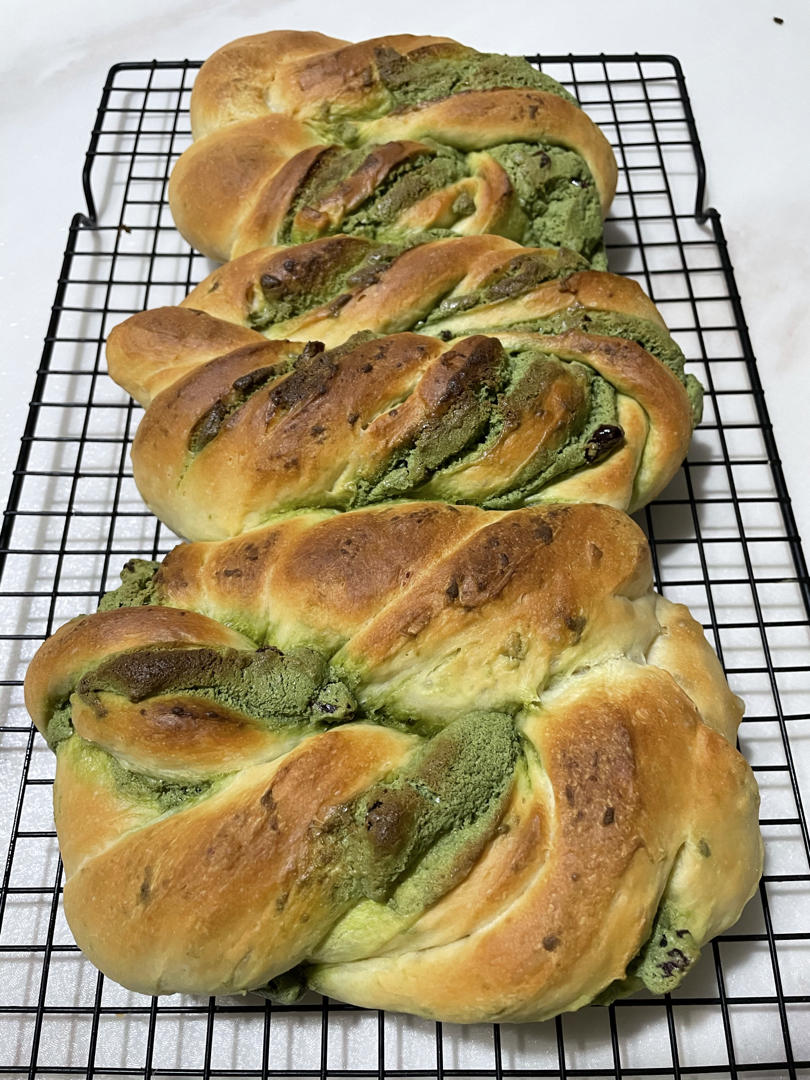 抹茶奶酥手撕面包