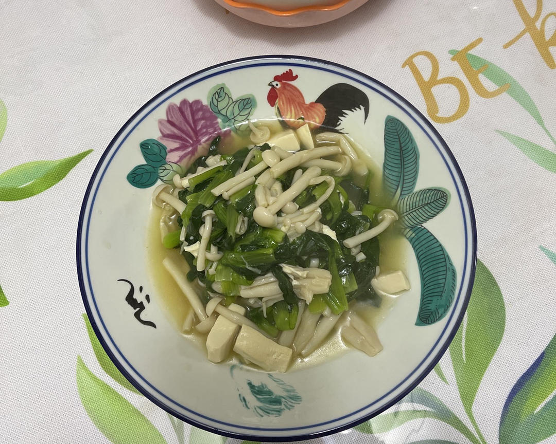 白玉菇鸡毛菜
