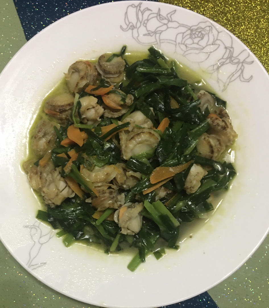 扇贝肉炒韭菜