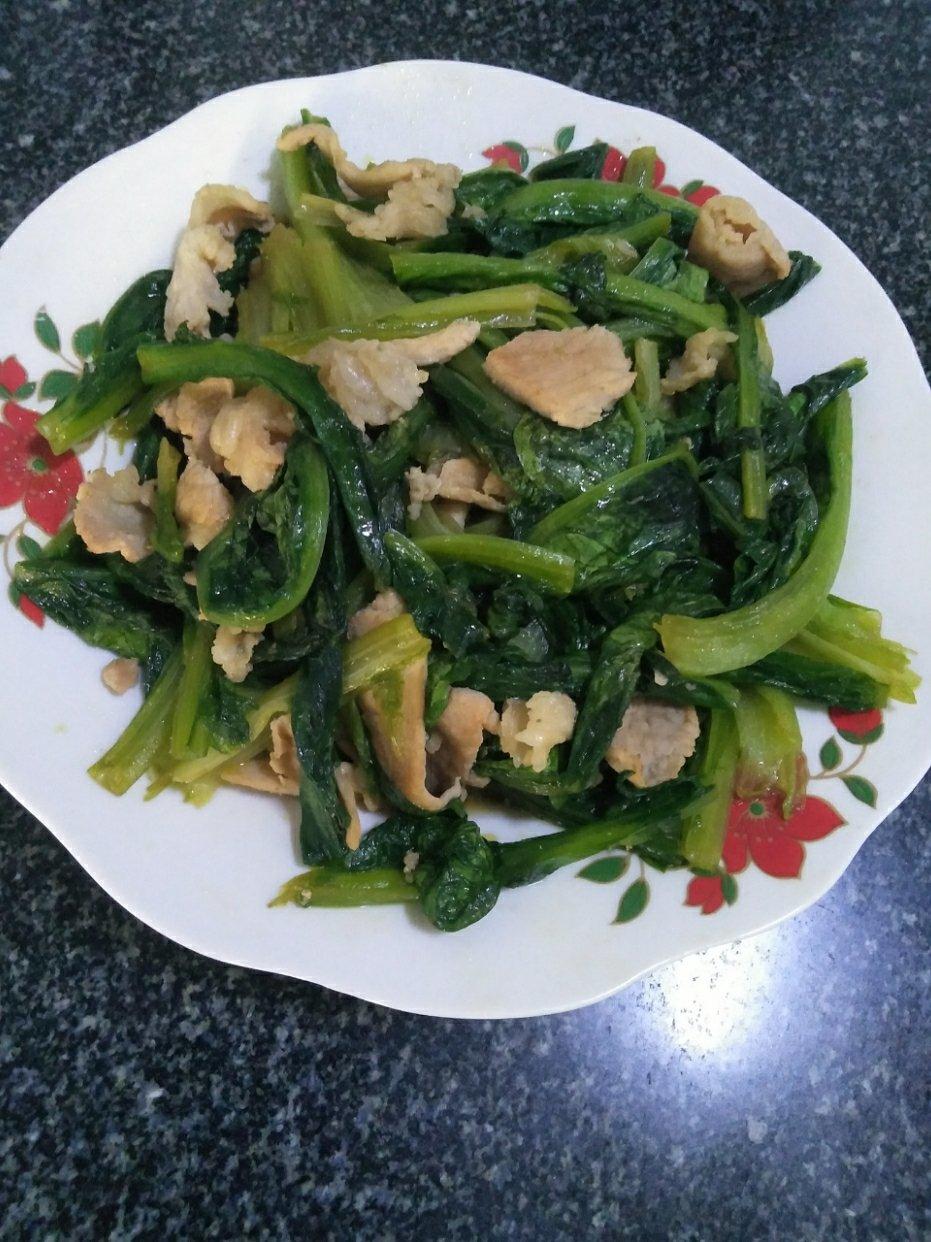 肉炒油麦菜