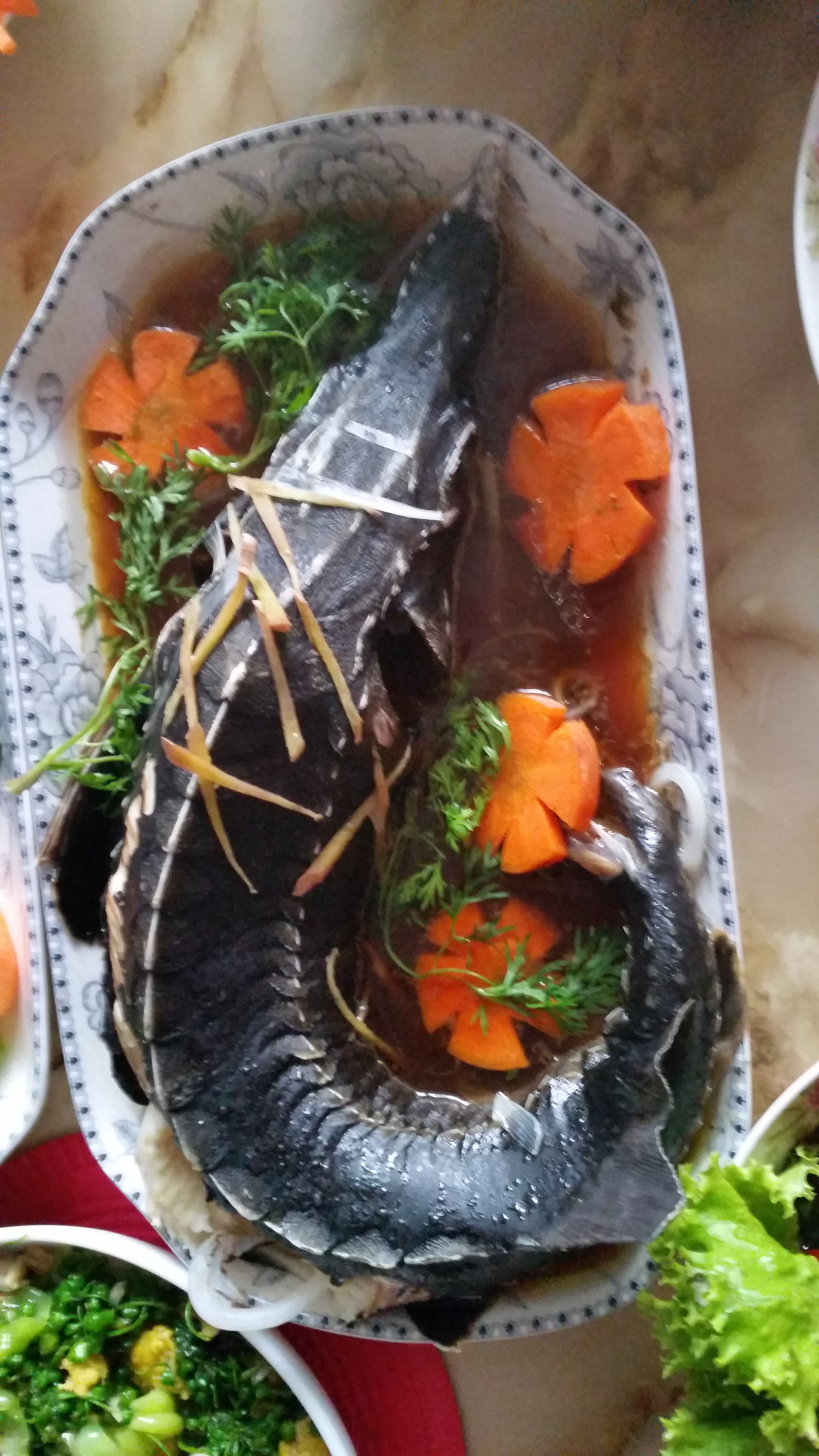 小姿-9做的清蒸鲟鱼