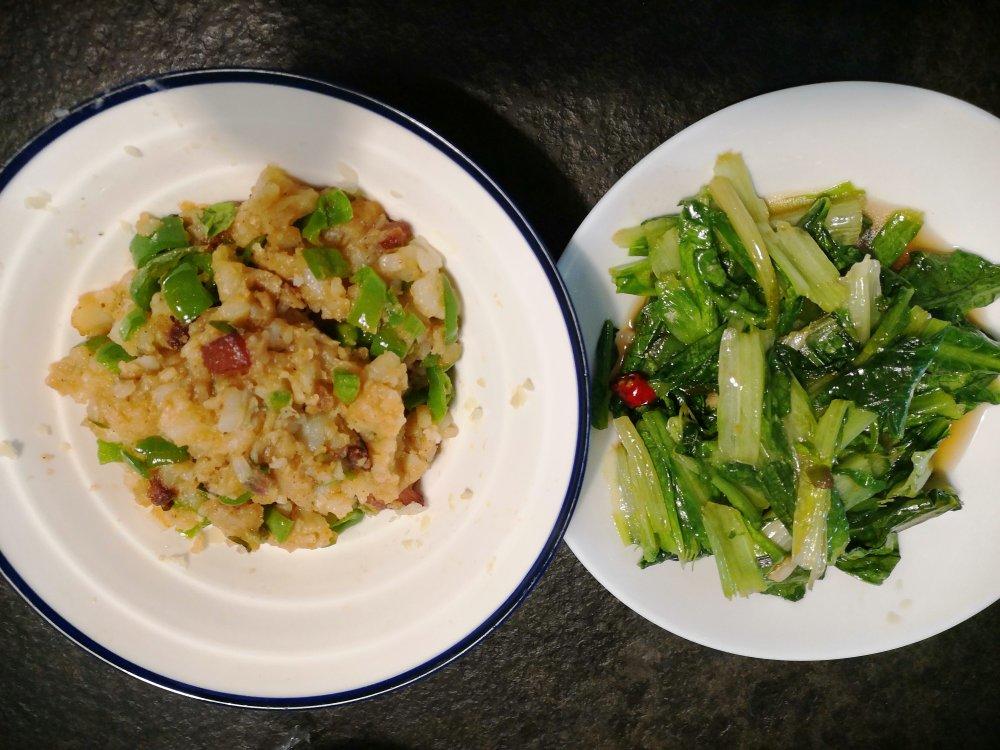 家常土豆泥小白菜