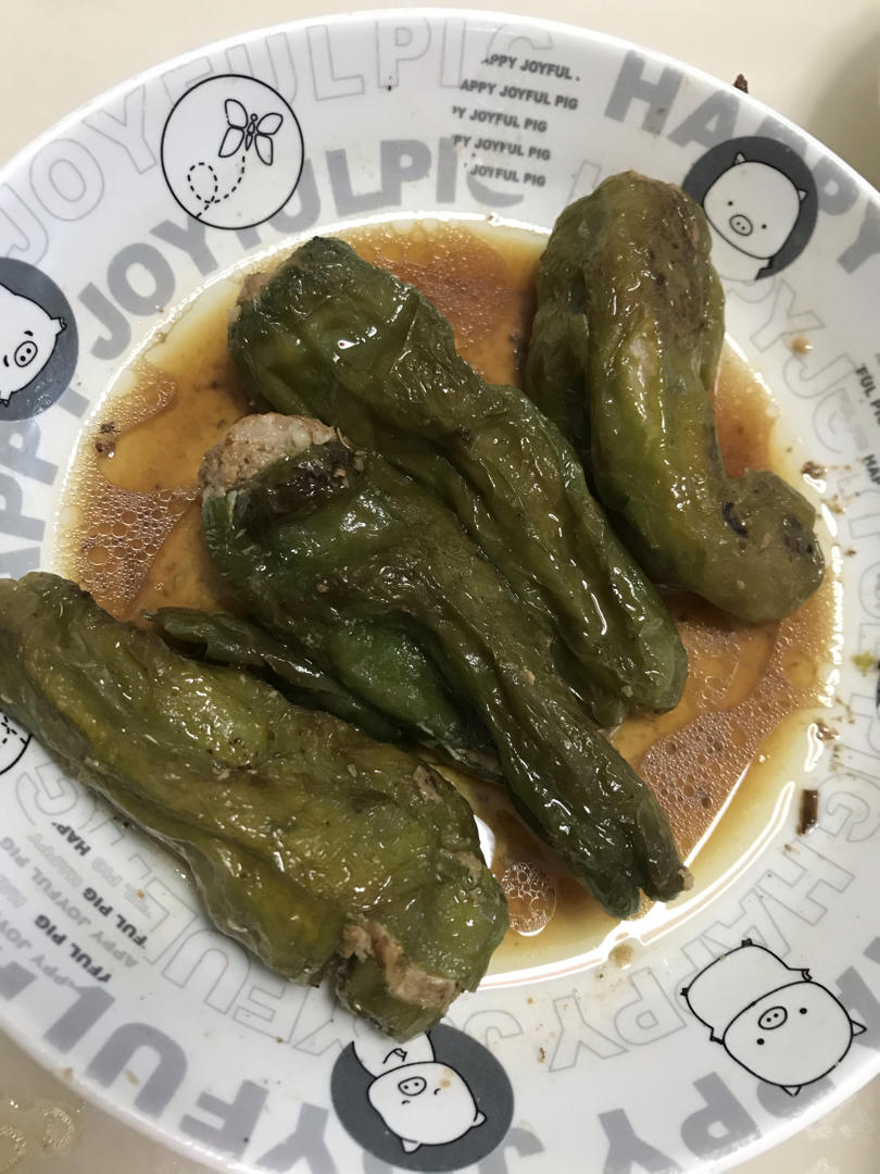 饮水思源o做的专治没食欲虎皮尖椒酿肉