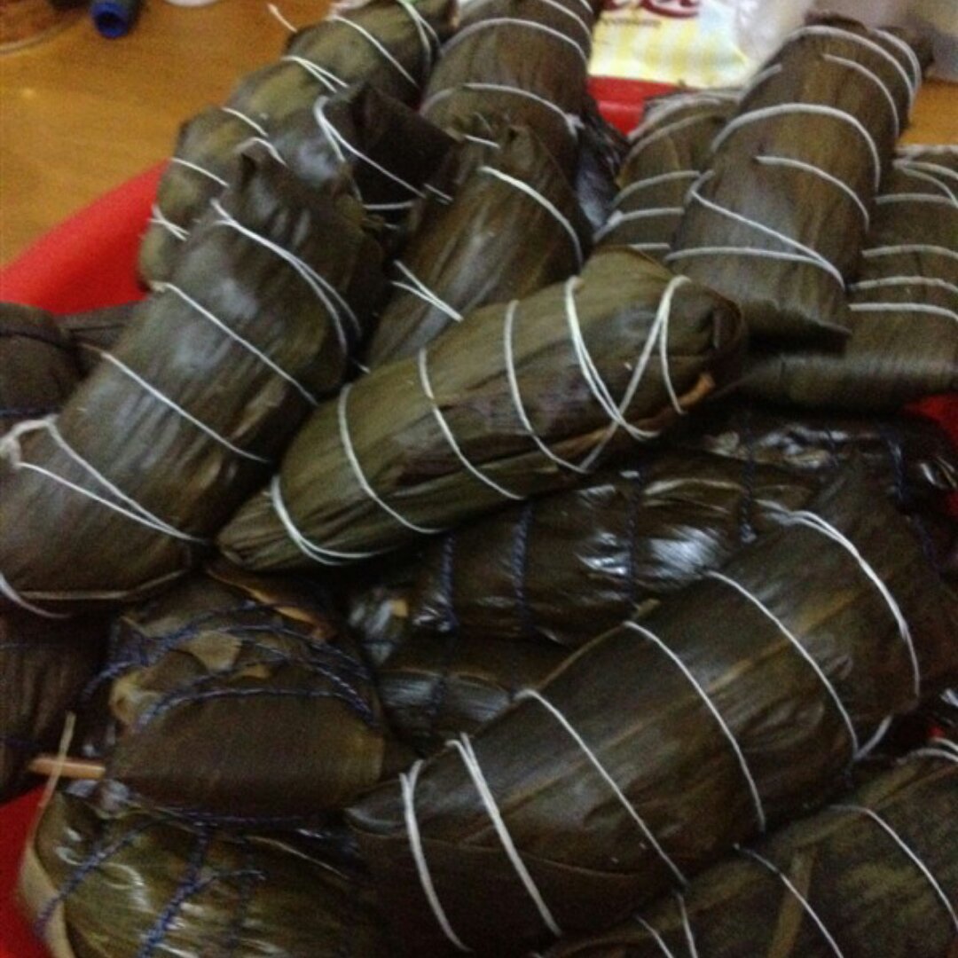 包粽子。长方形的。