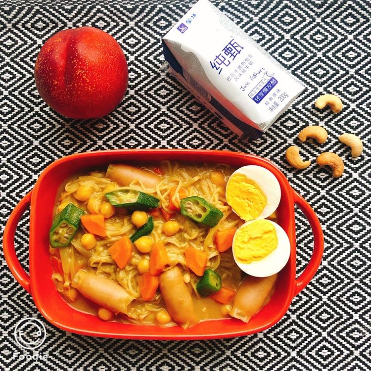 金针菇咖喱鸡炖鹰嘴豆【健康一锅端】