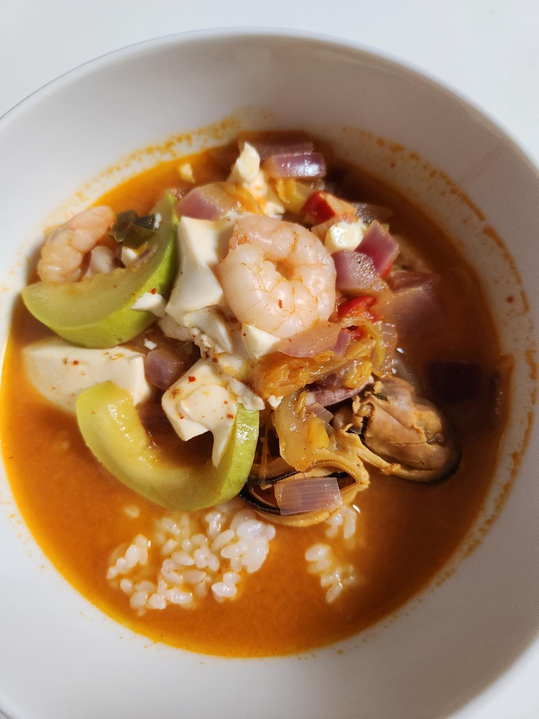 韩式辣海鲜豆腐汤