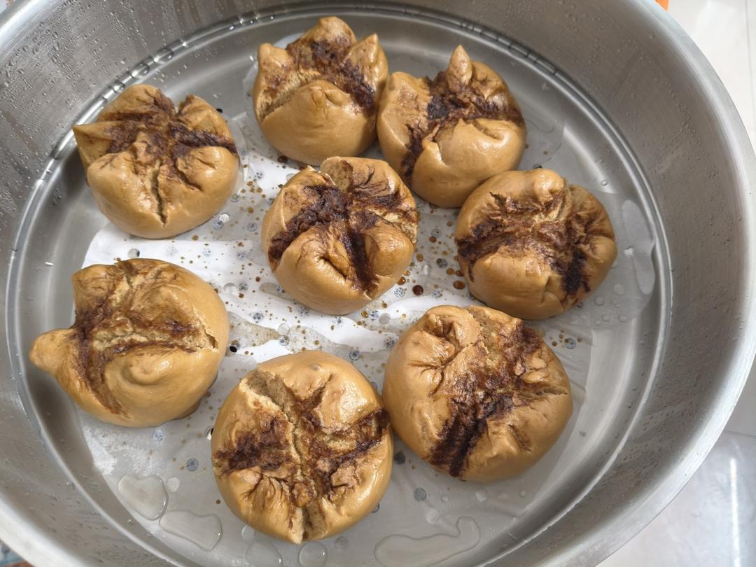 红糖开花馒头（无泡打粉）普通中筋面粉，低甜度有嚼劲