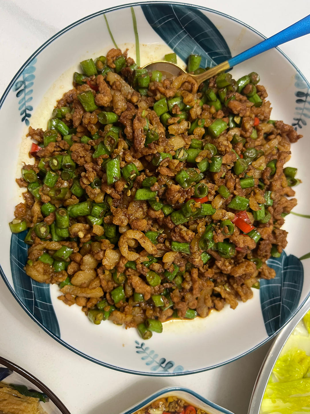 超简单的家常下饭菜猪肉末辣炒豆角