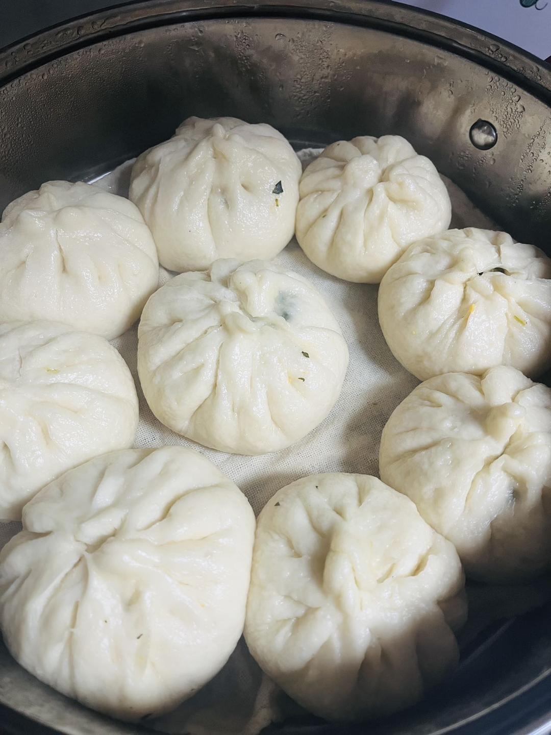 菠菜鸡蛋粉条包子