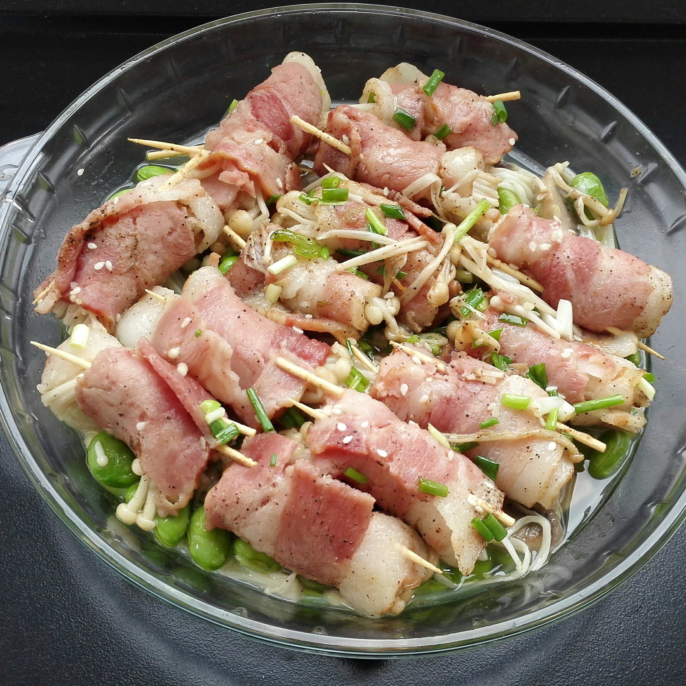 香煎培根金针菇卷