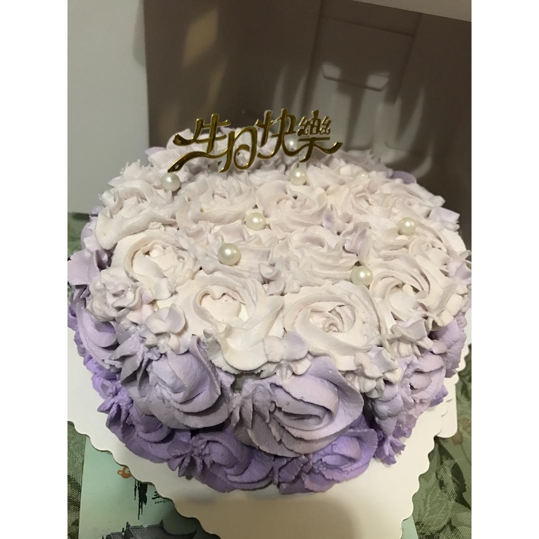 玫瑰渐变生日蛋糕